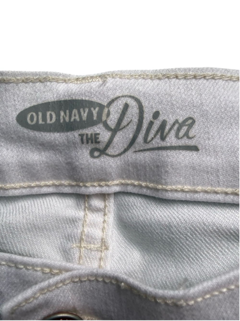 Old Navy White The Diva Skinny Jeans Stretch Denim Size 8 Vacation Coastal - Picture 4 of 14